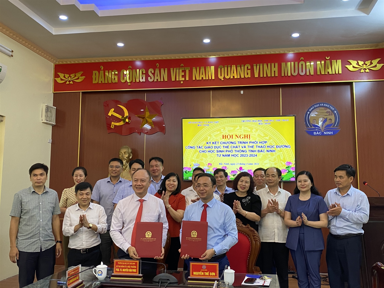Đoàn công tác Trường Đại học TDTT Bắc Ninh đến thăm và làm việc với sở Giáo dục và Đào tạo tỉnh Bắc Ninh