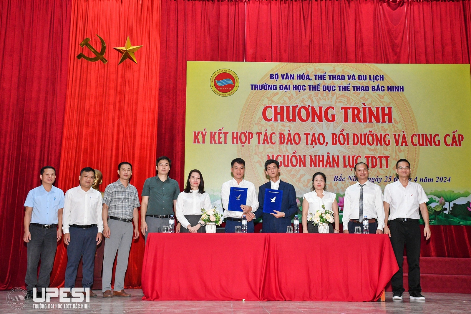 Chương trình ký kết hợp tác đào tạo, bồi dưỡng và cung cấp nguồn nhân lực TDTT tại Trường Đại học TDTT Bắc Ninh năm 2024