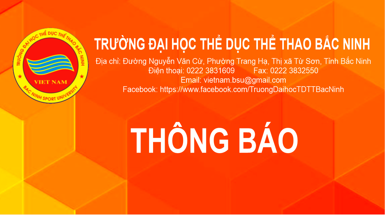 Thông báo của Trường Đại học TDTT Bắc Ninh về việc tổ chức thi trực tuyến cho sinh viên là người nước ngoài