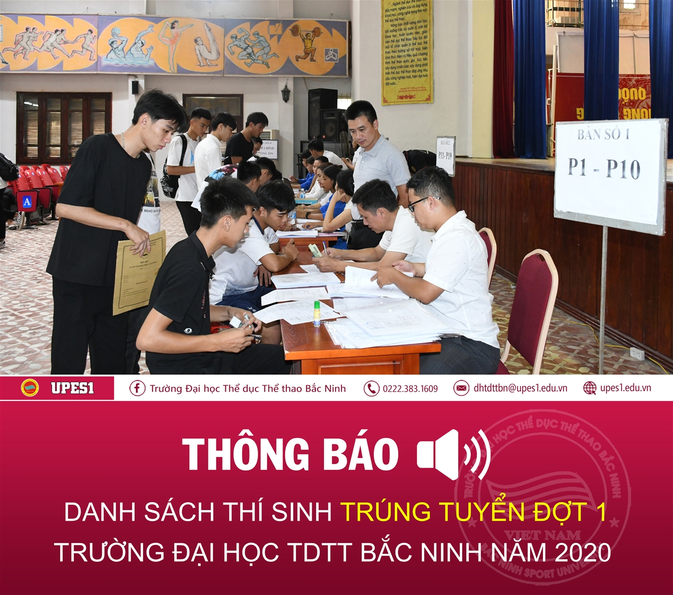 Danh sách Thí sinh trúng tuyển Đại học Hệ chính quy năm 2020 (Đợt 1)