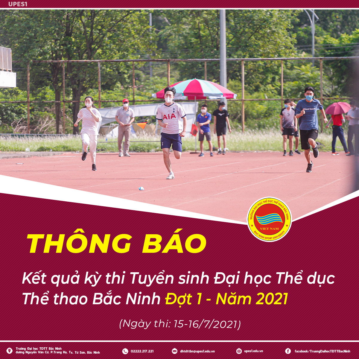 Thông báo Kết quả kỳ thi Tuyển sinh Đại học Thể dục Thể thao Bắc Ninh Đợt 1 – Năm 2021