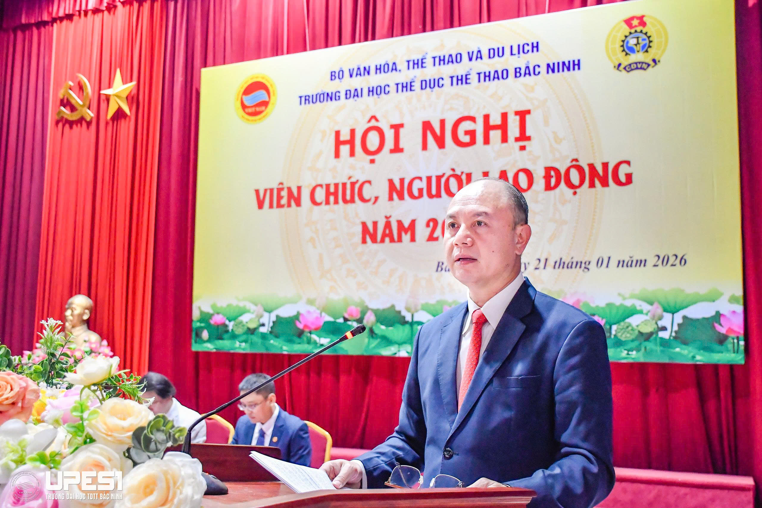 Trường Đại học Thể dục thể thao Bắc Ninh tổ chức trọng thể hội nghị viên chức, người lao động năm 2026