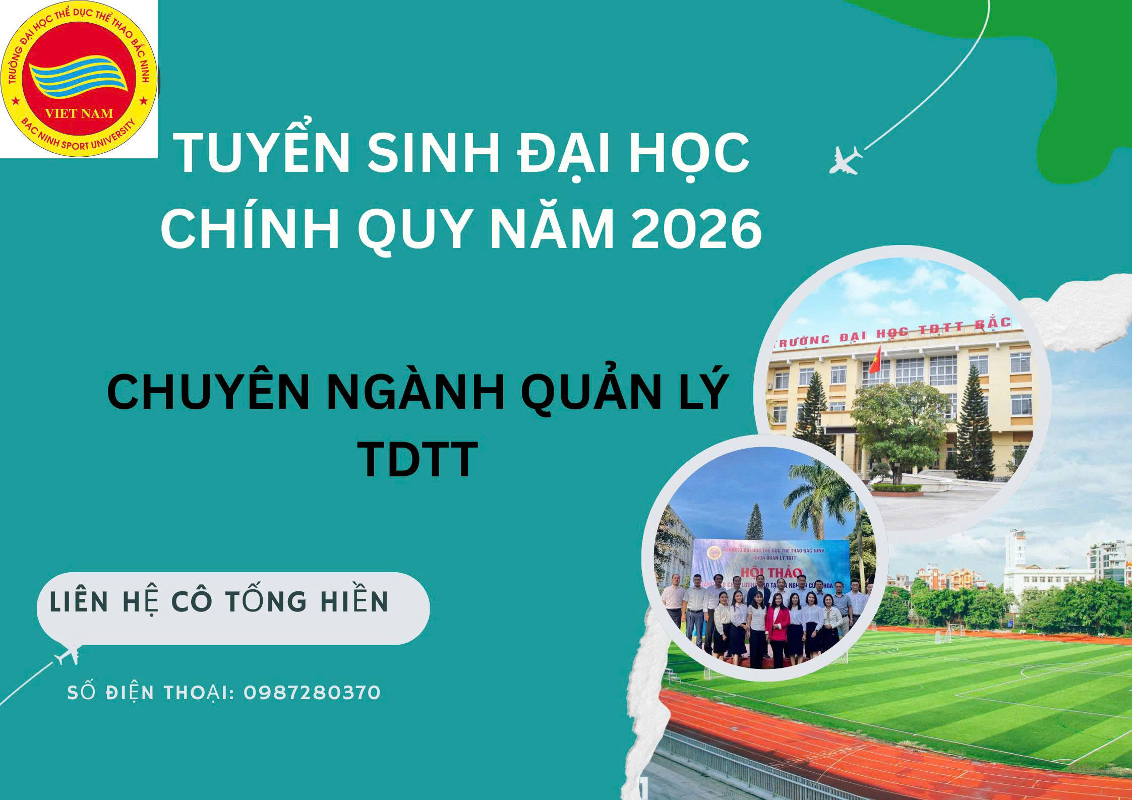Trường Đại học Thể dục thể thao Bắc Ninh thông báo tuyển sinh các chuyên ngành đào tạo của ngành Quản Lý Thể dục thể thao năm 2026